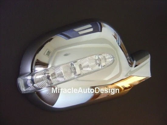 Cubiertas cromadas para espejos retrovisores 2 puertas + indicadores de giro LED 1995-2004 Mercedes Ben W163 ML Foto 3 de 4