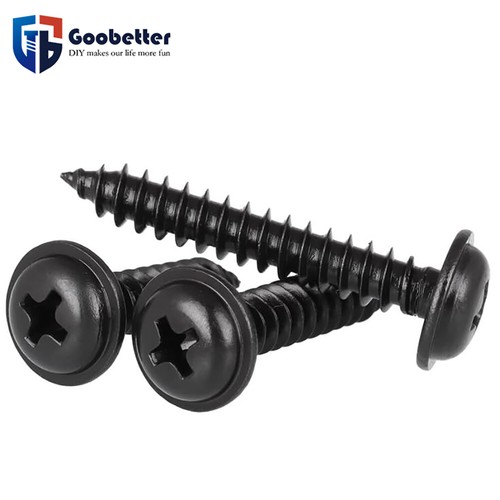 M1.2-M4 Black Steel Phillips Round Pan Head Self Tapping Sheet Metal Wood Screw - Picture 7 of 9