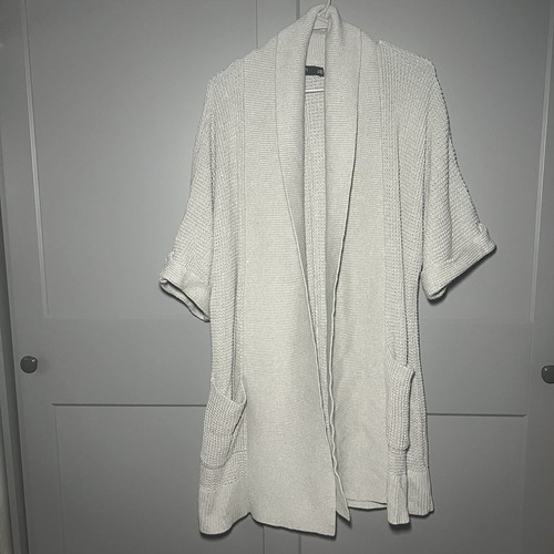 Ralph Lauren Black Label Half Cuff Sleeve Open Front Chunky Knit Cardigan L/XL