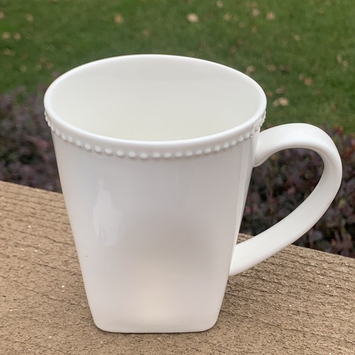 The Palm Restaurant White Coffee Mug Embossed Beaded Edge Square Bottom - Picture 6 of 11