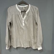 Dolan Anthropologie black white striped Henley shirt size XS Made in the USA