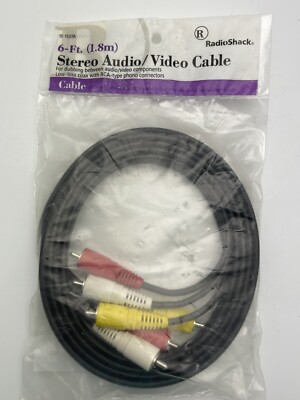   New RadioShack -6-Foot RCA Stereo Audio Video Cable - Color Coded Plugs