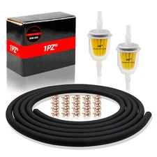 Universal Motorcycle Fuel / Oil / Gas Line 10 Feet 1/4" 6mm ID Clamp Fuel Filter