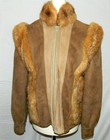 Sawyer Of Napa Shearling Coat Lambskin Jacket Lined Fur Trim Zip Small Unique
