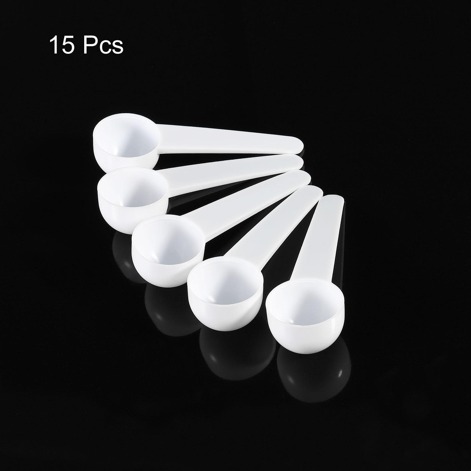 Micro Spoons 1 Gram Measuring Scoop Round Bottom W Hanging Hole 15pcs - White