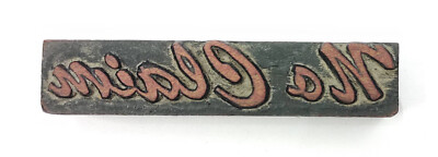 Vintage ''No Claim'' Letterpress Wood Type Printers Stamp Block Collection ALP-001
