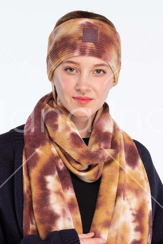 C.C Exclusive Women's Tie Dye with Rubber Patch Winter Knit Headband Headwrap - Picture 3 of 17