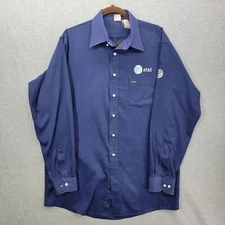 AT&T shirt mens large cwa Button up long sleeve workwear uniform att  vintage