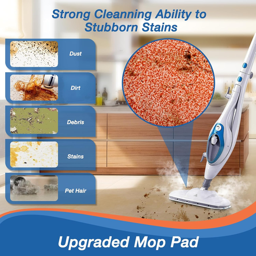 8 Pack Steam Mop Replacement Pads for Pursteam 10-in-1 Cleaner Washable Reusable - Picture 7 of 12