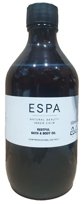ESPA Restful Bath & Body Oil 500ml - SPA Size Refill bottle - Imperfect box