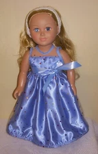 18 inch doll clothes that will fit most 18" dolls, homemade, gown w/accessories