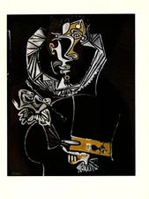 1964 Vintage PICASSO "PORTRAIT OF A PAINTER" w/ PALETTE COLOR offset Lithograph