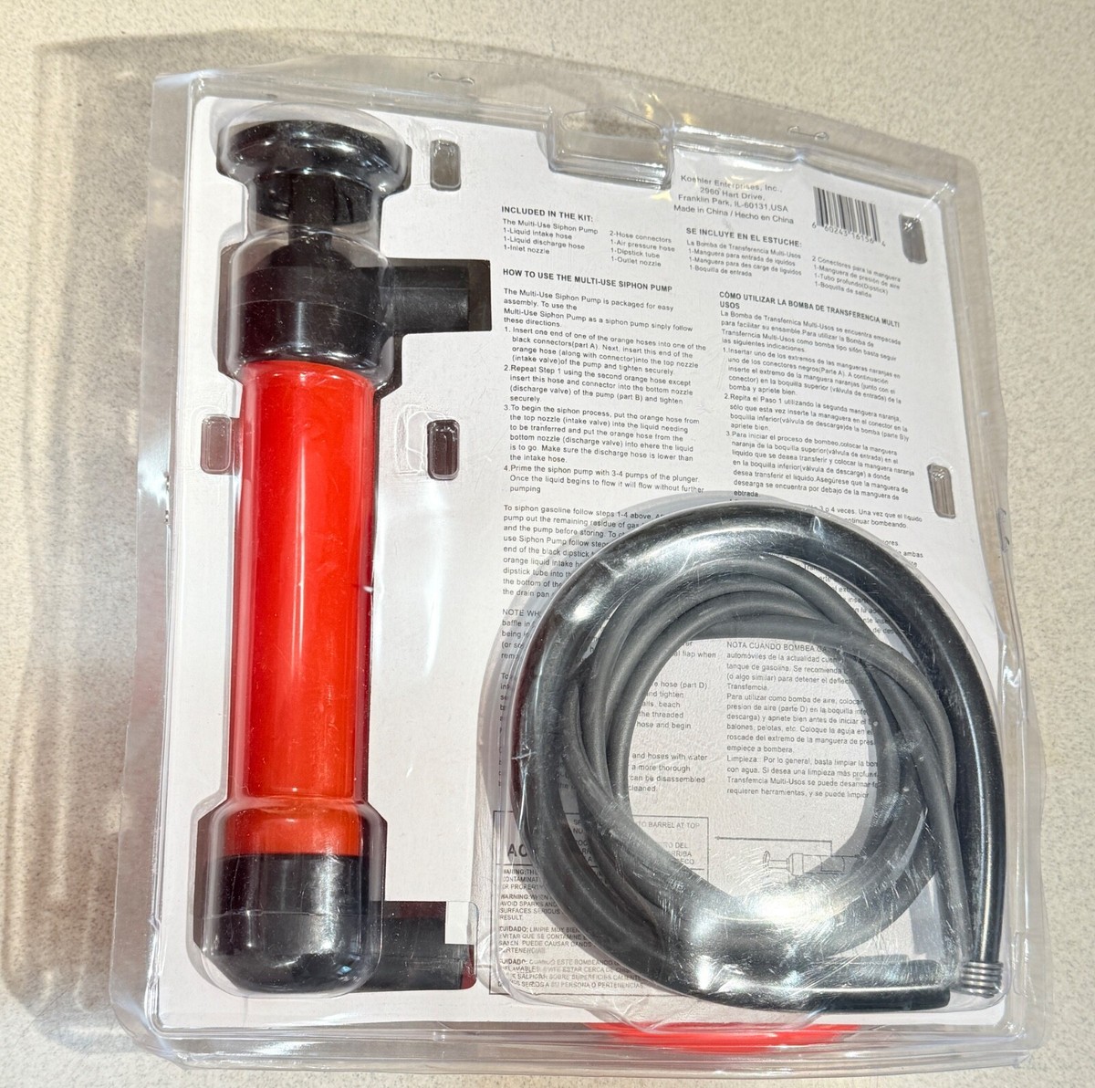 Koehler Fuel Transfer Pump Kit Gas, Oil & Liquid Siphon RA990 GR 