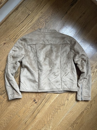 Lauren Ralph Lauren Faux Suede Sherpa Lined Moto Jacket Women's Petite Size M PM - Bild 7 von 9