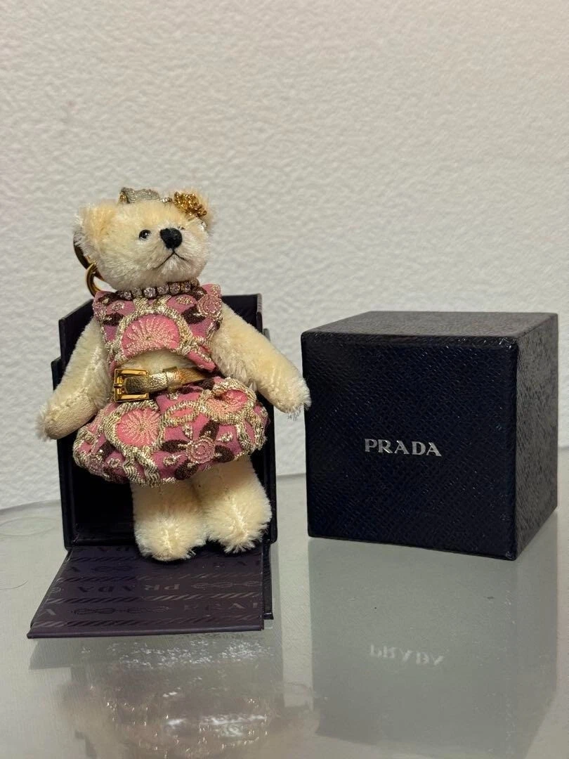 [NUOVO] PRADA Borsa Orso Charm Portachiavi Vestito Rosa