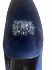 Amali Tiago -men's faux velvet slip on loafer navy blue with jewel bit size  9.5 — photo 9