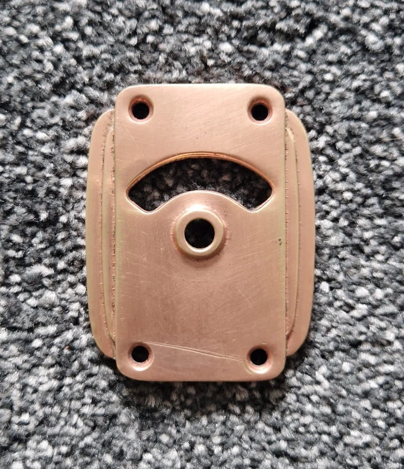 Cerradura de puerta de inodoro indicador de perno deslizante de cobre Art Deco años 20 Foto 2 de 4