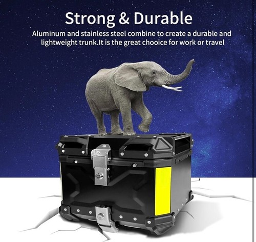 Estuche Superior Moto 45L, Caja Trasera Universal Aluminio Moto con Cerradura - Imagen 2 de 3