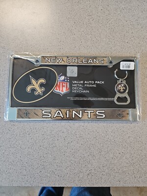 NFL NEW ORLEANS SAINTS Value Auto Pack Metal Frame Tag With