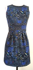 MARCS Womens Navy Blue/Grey Stretch Knit Dress Size 6
