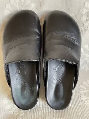 J Crew Pacific Sherpa-Lined Leather Clogs size 7.5 Black | eBay display picture 1