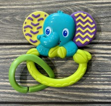Bright Starts Blue Green Purple Elephant Teether Ring Baby Toy