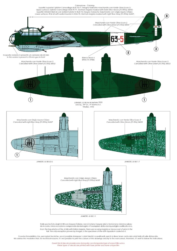 TAURO MODEL TM32/544 JUNKERS JU 88 ITALIANO - REGIA AERONAUTICA SCALA 1:32 - Immagine 3 di 3
