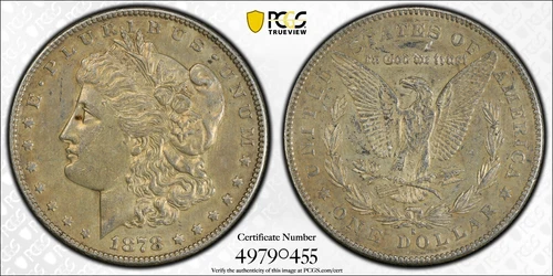 1878-S $1 MORGAN SILVER DOLLAR PCGS CERTIFIED CLEANED AU DETAIL Cert 49790455