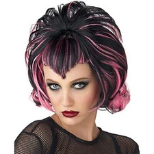Gothic Flip Wig - Costume Accessory- Pink/Black - Seasonal Visions