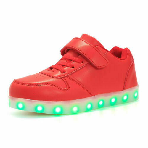 Kinder Jungen Mädchen USB LED Leuchtende Schuhe Cool Leuchtende Blinkende Turnschuhe Sneaker - Bild 12 von 26
