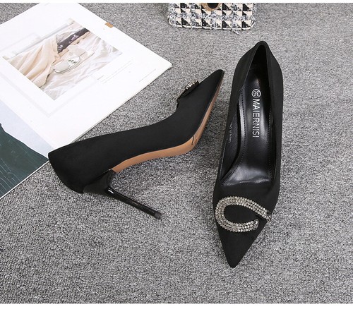 Damen Hochzeit High Heels Spitze Strass Wildleder 9cm High Heels Sexy Pumps - Bild 25 von 32