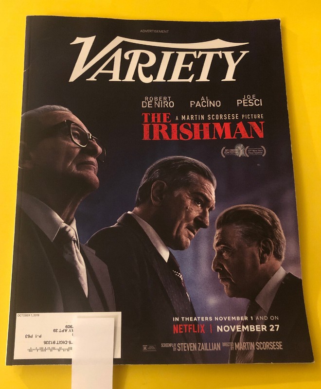 Variety Magazine October 1, 2019 | Robert De Niro, Al Pacino,The Irishman |