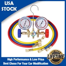 3FT AC Diagnostic Manifold Freon Gauge Set Fits for Car A/C Charging Service