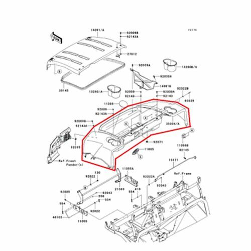 OEM GENUINE NEW KAWASAKI MULE 4000 4010 FRONT HOOD FENDER