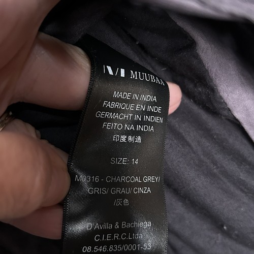 Muubaa Charcoal Grey Lamb Leather Pola Moto Jacket Sz 6- see measurements - Picture 14 of 16