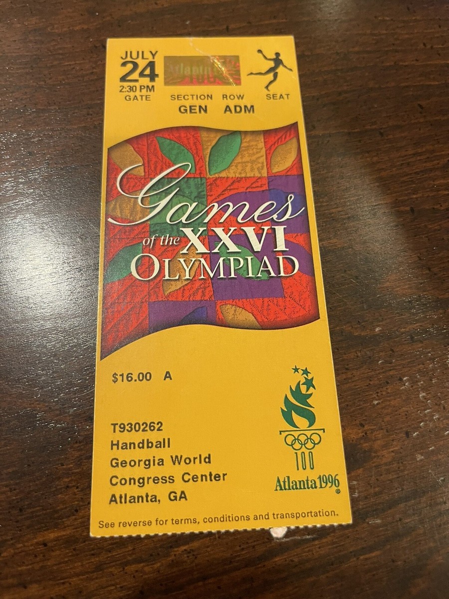 1996 Atlanta Olympics — Ticket Stub — July 24th Team Handball | eBay