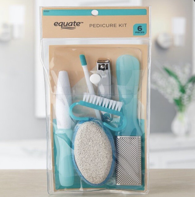 Equate Pieces Personal Foot Care Pedicure Kit with Storage Pouch Nail  Brush