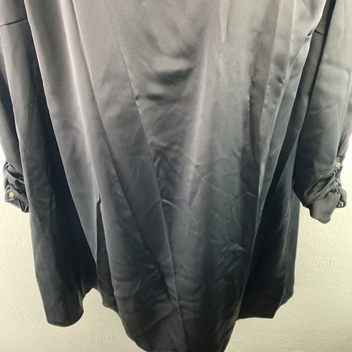 River Island Retro Swing Dress Button Shoulder Satin, Size UK 24, Black - Picture 7 of 19