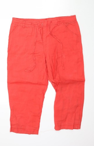 Atmosphere rote Ramie Capri Damenhose Größe 12 L21 mit normalem Reißverschluss - orange/r