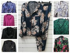 LADIES SATIN LONG SLEEVE PYJAMA SET UK SIZES 8, 12
