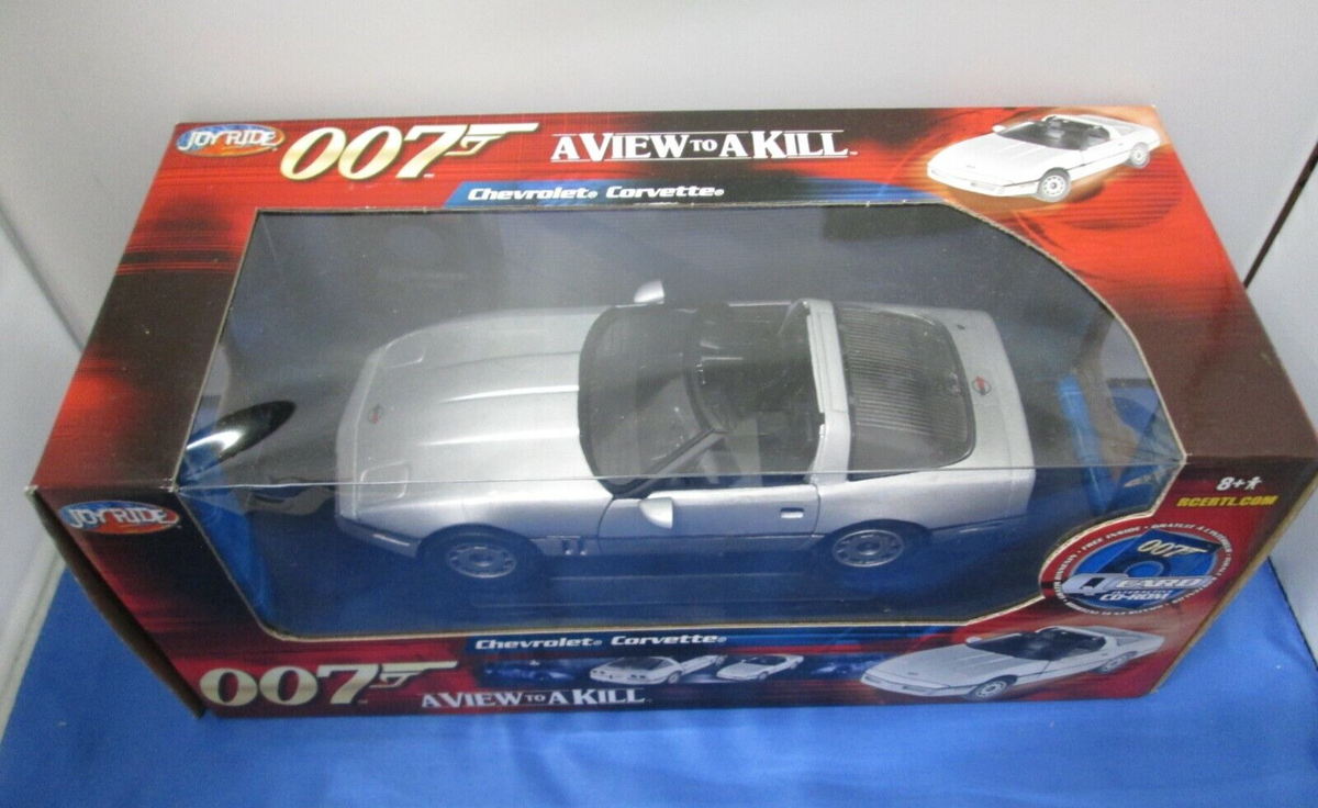 Ertl Joyride 007 James Bond 1:18 Silver Corvette A View To A Kill
