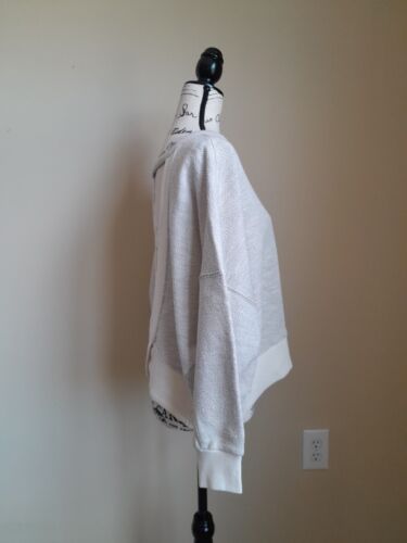 BB Dakota Off Duty open back top boxy wide gray oatmeal womens M - Picture 3 of 8