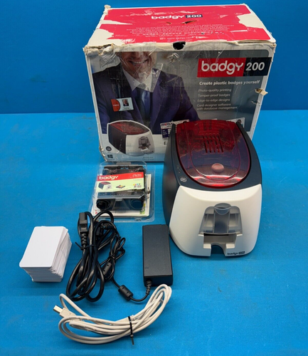 Evolis Badgy200 Single-Sided Color Plastic ID Card Printer B22U0000RS