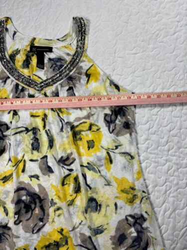 INC International Concepts gelbe ärmellose Bluse mit Blumenmuster und Nieten Größe Large - Bild 3 von 4