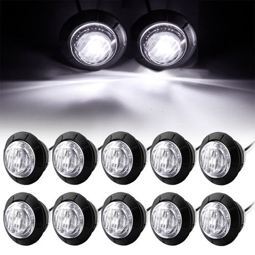 10stk LKW 12V/24V LED Seitenmarkierungsleuchte Begrenzungsleuchten Weiß Anhänger - Bild 9 von 10