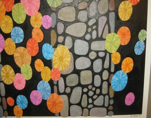 Vintage BEN BLACK Color Block 'Stones & Bubbles'ABSTRACT PAINTING -Listed Artist - Picture 6 of 9