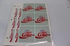 1989 Sheet Advertising Labels Stickers Caffeine Free Diet Coke DL/DM Vintage
