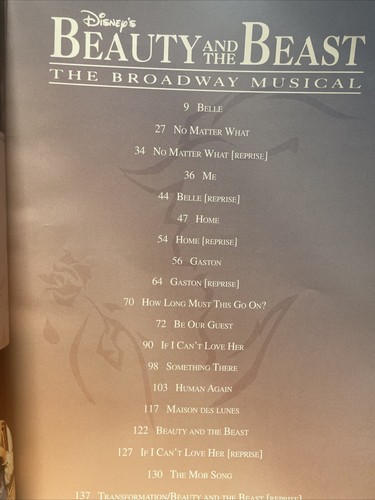 Disney's Beauty And The Beast The Broadway Musical by Alan Menken 1991 - Picture 7 of 13