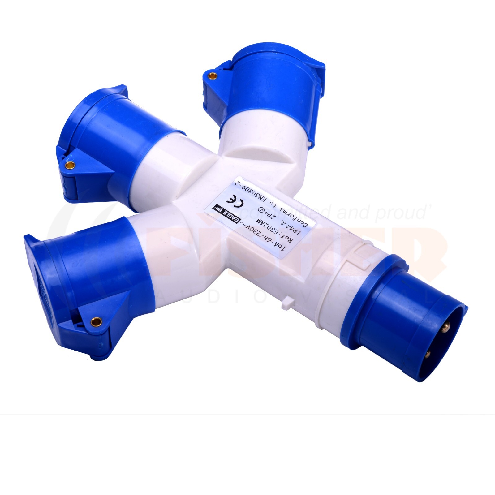 Camping Hook Up Splitter Electric 3 Way Caravan Y Connector 240V 16A