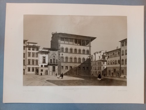 Florence Palazzo Guadagni Original Lithograph Antique Print Durand Ciceri - Picture 2 of 7